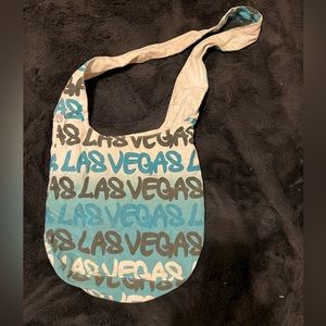 Blue and white Las Vegas bag.
